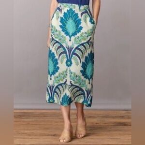 Sundance Linen  Paisley  Cottagecore Midi Skirt Size 10